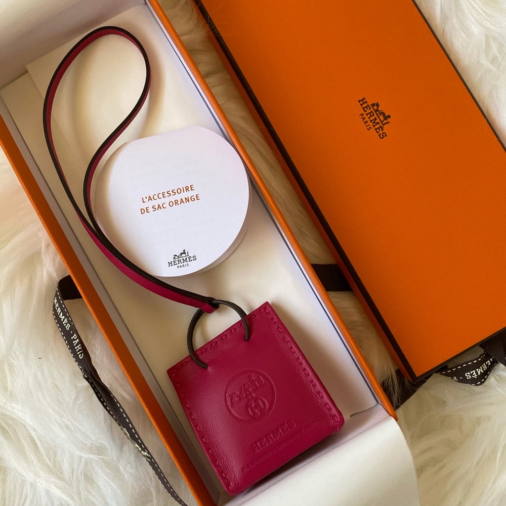 Hermes Rose Mexico Shopping Bag Charm